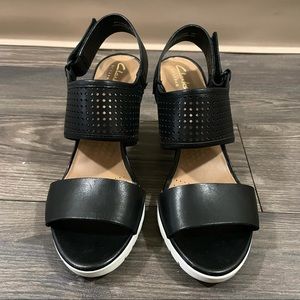 CLARKS Pastina Malory Black High Heel Sandals